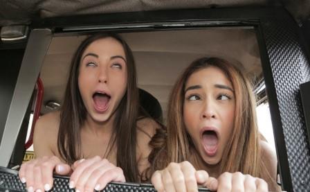 FakeTaxi Cheeky Spanish Lesbians fuck Cabbie